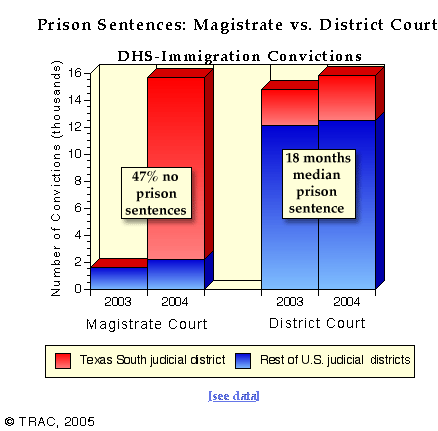 DHS Immigration Prison Sentences: Magistrate vs. District Court